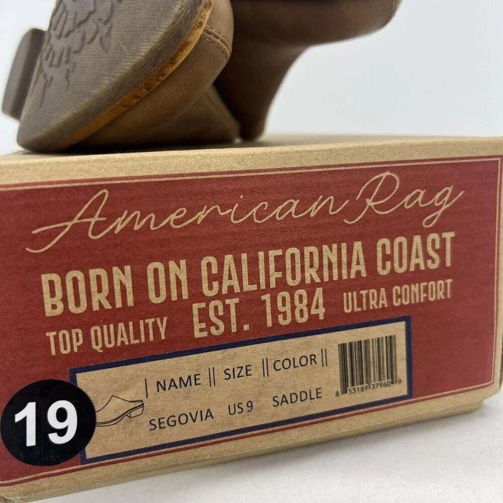 New In Box American Rag Segovia Saddle Faux Leather Mules Womens 9 - Picture 8 of 8